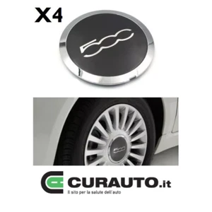 4 KIT COPRIMOZZO COPPA RUOTA FIAT 500 500L 135mm LOGO STEMMA PER CERCHIO IN LEGA - Foto 1 di 9