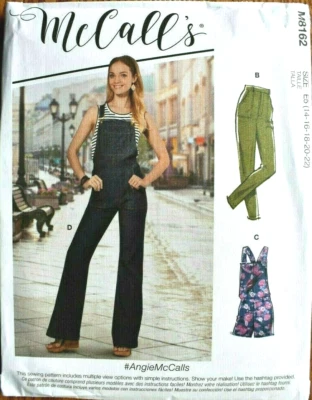 MCCALLS PATTERN 8162  JEANS  OVERALLS   MISSES SIZES 14 16 18 20 22  UNCUT - Image 1 of 3