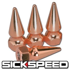 4PC BILLET ALUMINUM SPIKED BOLT FOR ENGINE BAY DRESS UP KIT 12X1.25 ROSE GOLD P3 - Foto 1 di 1