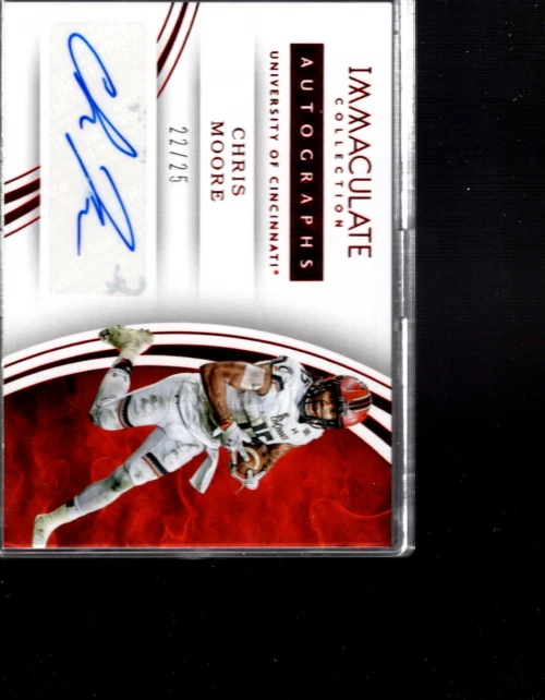B4219- 2016 Immaculate Collection Collegiate Red #78 Chris Moore Auto /25 -NM-MT - Image 1 of 1