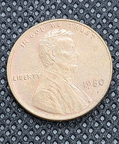 1980 Error Penny Lincoln Cent DDO Double Die Cover