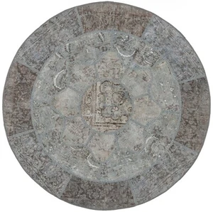 Patchwork Ø: 155 CM Handwoven Perserteppich-Orient, Round, Vintage, Rug - Picture 1 of 10