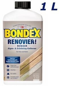 1 L BONDEX® Algen Grünbelag Entferner Renovier Reiniger für Holz & Beton SUPER!