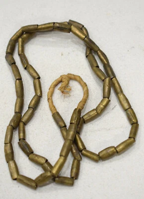 Beads African Brass Tube Beads 9-10mm - Image 1 of 2