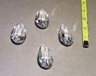Lot of 4 - 2-1/4" Vintage Chandelier Clear Prism Solid Crystal Tear Drop TD-1018