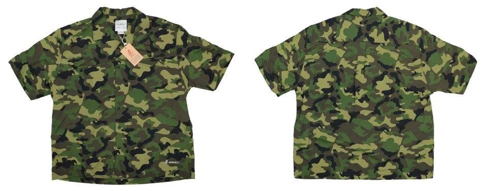 Camisa masculina Gramicci manga curta estilo acampamento concha macia nova com etiquetas verde camuflagem - Imagem 1 de 1