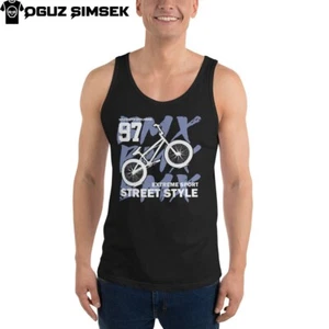 BMX Street Style Unisex Tank Top | Extreme Sport Cycling Graphic Tee - Picture 1 of 22