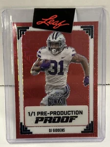 2024 Leaf Metal Football 1/1 Pre-Production DJ Giddens Red Mojo Rookie RC - Bild 1 von 4