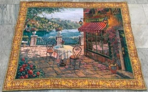 Vintage French Tapestry Authentic Home Garden Religions Wall Hanging 128x102cm - Picture 1 of 11