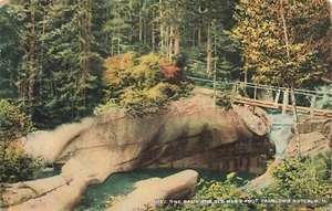 POSTCARD The Basin and Old Man's Foot, Franconia Notch, NH ~ Foot Bridge - Picture 1 of 2