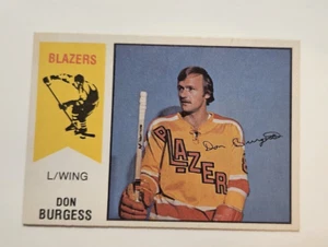 1974-75 O-PEE-CHEE, HOCKEY, WHA, DON BURGESS, #32, BLAZERS, EX - Picture 1 of 2