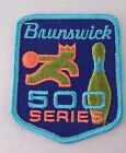 Vtg Unused Classic Brunswick Bowling 500 Series Blue Shield Shirt Jacket Patch
