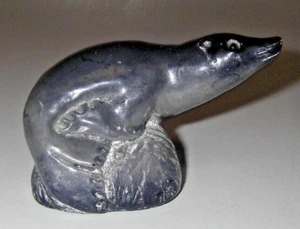 A Wolf Original Sculpture Canada Art Soapstone Seal Handcraft FIGURINE Vintage - Picture 1 of 6