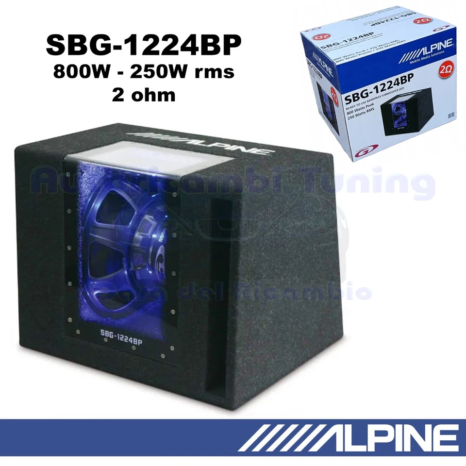 ALPINE SBG-1224BP Subwoofer Passiv Bass Reflex IN Lautsprecher 30 CM 12'' 800W 2 - Bild 1 von 4