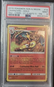 2019 Pokemon S&M Team Up Charizard-Holo #14 Teu-Csms-'21 Kanto 5-Tin PSA 9 - Bild 1 von 2