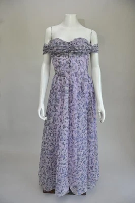 Maxi Vestido de Fiesta Baile de graduación Estampado Púrpura Vintage Años 50 Nupcial Femenino Foto 1 de 4