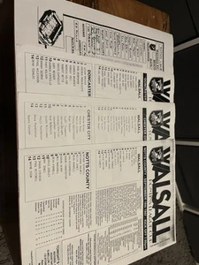 4 x Walsall Pontins League & Cup Single Sheet Programmes From 1997-1998 Reserves - Picture 1 of 1