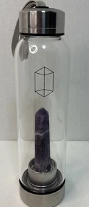 Glacce Purple Amethyst Crystal Elixir Glass Water Bottle - Picture 1 of 5