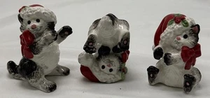 3 Vasos de Navidad Fitz And Floyd Vintage Cerámica Gatitos Difíciles de Encontrar - Imagen 1 de 8