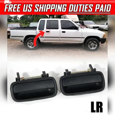 Par de manijas de puerta exterior traseras negras para camioneta Toyota Hilux LN85 LN106 1989-1997 Foto 1 de 4