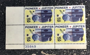 1975US #1556 10c Space - Pioneer Jupiter - Plate Block of 4 mint - Picture 1 of 1