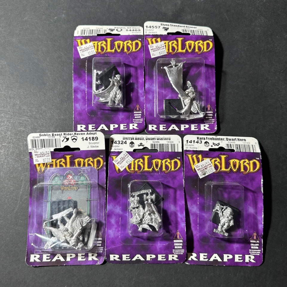 Miniaturas Reaper: Lote de 5 figuras selladas (metal) sin pintar sin montar B2186 Foto 1 de 1