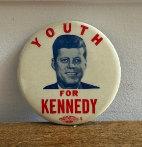 ORIG 1960 JUGEND FÜR KENNEDY PRÄSIDENTSCHAFTSKAMPAGNE PORTRAIT PINBACK BUTTON 2" - Bild 1 von 7