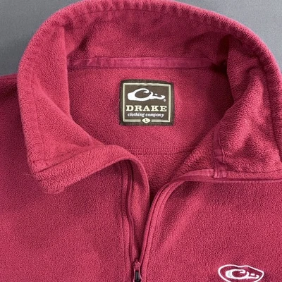 Мужской флисовый пуловер Drake Waterfowl на молнии 1/4 размер Large Waterfowler красный - Изображение 1 из 4