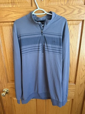 Travis Mathew Golf Quarter Zip Performance Pullover Men’s XXL Gray/Blue - Image 1 of 4
