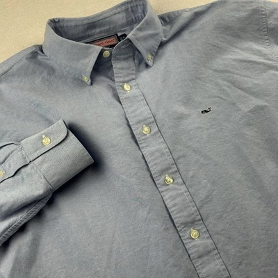 Vineyard Vines Whale Shirt Button Up Long Sleeve Denim Blue XL Cotton - Image 1 of 4