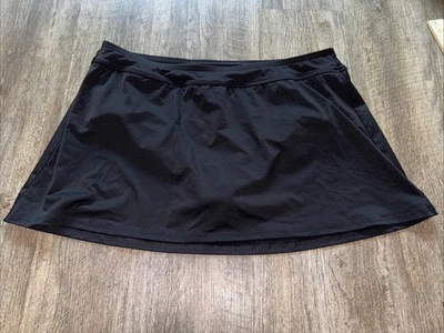 Falda de natación para mujer Lands End con inserción de panty adjunta negra Skort 522876 - 16 W Foto 1 de 4