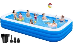 Large Inflatable Pool with Pump - 130'' x 72'' x 22'', Full Sized Blow Up Poo... - Picture 1 of 7