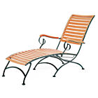 Schlogartenliege Sonnenliege Massivholz Metall Gartenliege Liegestuhl Deckchair
