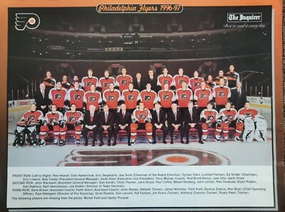 Foto del equipo NHL Philadelphia Flyers 1996-1997 de The Philadelphia Inquirer Foto 1 de 4