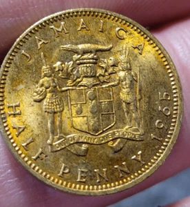 1965 JAMAICA, HALF PENNY COOL GOLD COLOR. I COMBINED SHIPPING MUSTGO-SHOPPIN - Picture 1 of 2