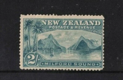 1898 New Zealand 2/- Milford Sound Nice MLH - image 1 of 2