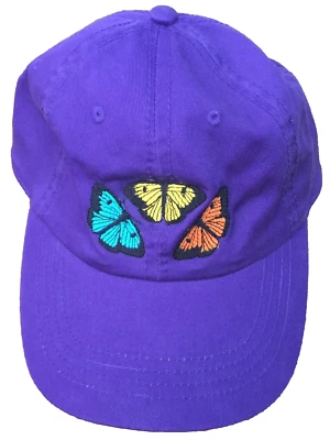 GORRA COBRA BORDADA MARIPOSA SOMBRERO MUJER PÚRPURA CORREA ALGODÓN AJUSTABLE Foto 1 de 4