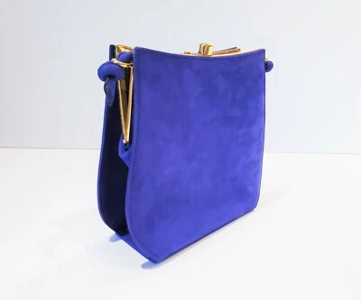 Cartera de hombro Escada de gamuza índigo vintage Foto 1 de 4