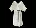 Grande robe boho - années 70 80 coton blanc et noir - enveloppement en col en V sexy - taille 28