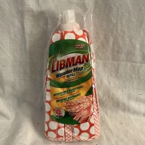 Libman Wonder Mop Refill Red White Polka Dot Micro Fiber Grip Strips New Sealed - Picture 1 of 4