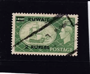 KUWAIT 1951 GB OVERPRINT 2r On 2/6 GREEN HMS VICTORY SG.90 USED - Picture 1 of 1