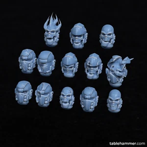 Human super soldier heads (Casualties) - Miniature Severed Head Bits -Base Decor - Picture 1 of 1