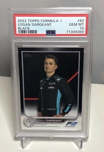 2022 Topps Formula 1 Logan Sargeant F2 Black/10 PSA 10 GEM MT - Picture 1 of 2