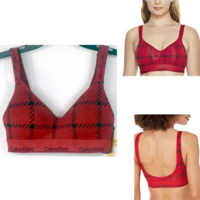 Calvin Klein Womens Modern Cotton Lift Bralette Rustic Red F6702 Choose Size New - Image 1 of 3