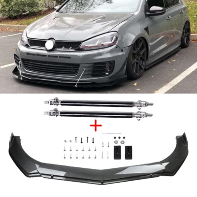 Front Bumper Lip Spoiler Splitter Carbon Fiber For VW Golf GTI MK5 MK6 MK7 Bod K Foto 1 de 4