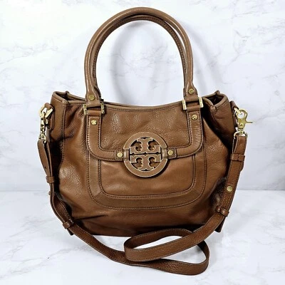 Подлинная коричневая кожаная сумка через плечо Tory Burch модель Amanda Classic Hobo - Изображение 1 из 4