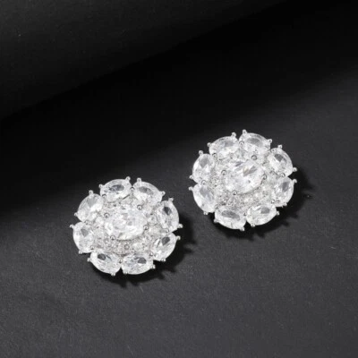 2PCS Flower Shape Rhinestone Buttons Sparkling Crystal Cardigan Clothes Decors - Image 1 of 4