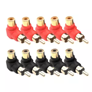 Adaptadores adaptador de audio adaptador de audio de ángulo recto macho a hembra de 90° RCA - Imagen 1 de 6