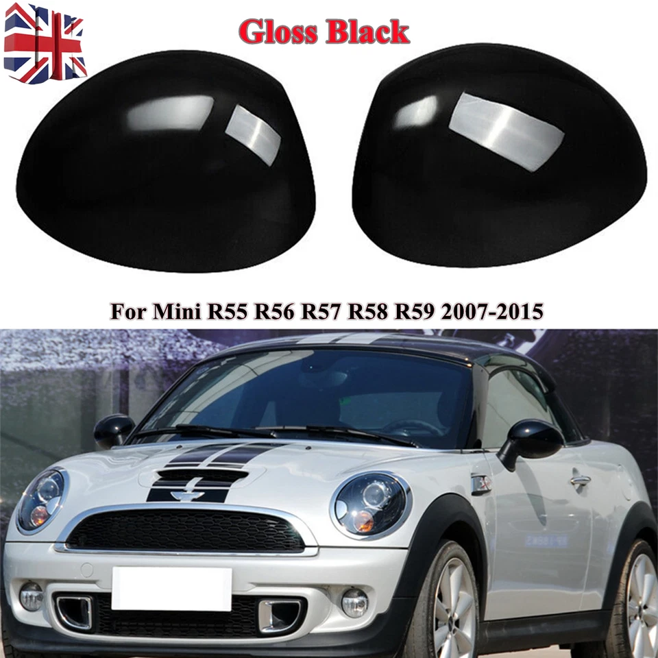 2Pcs Left Right Door Wing Mirror Cover Cap For Mini R55 R56 R57 R58 R59 R61 UK - Image 1 of 4