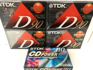 NEW Lot of 5 TDK Sealed Cassette Tapes - Picture 1 of 5